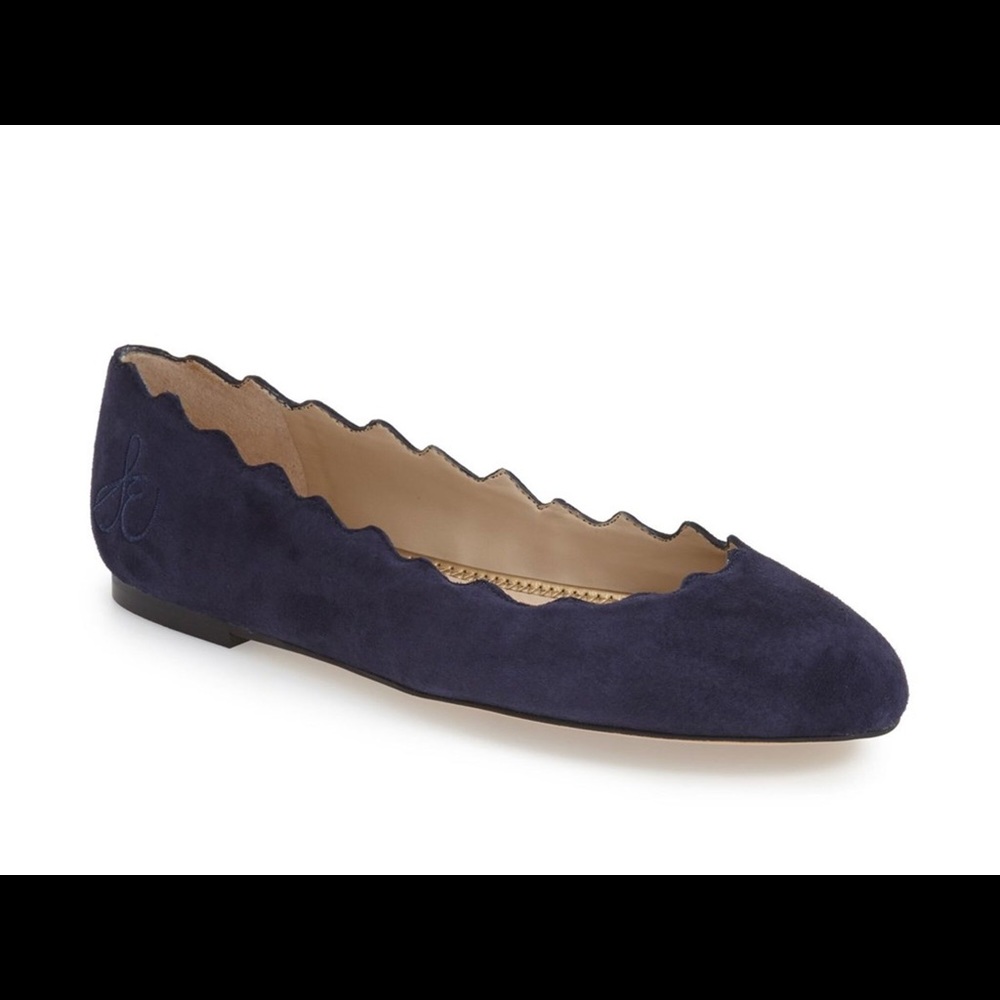 Sam Edelman Francis Suede Scalloped Ballet Flats